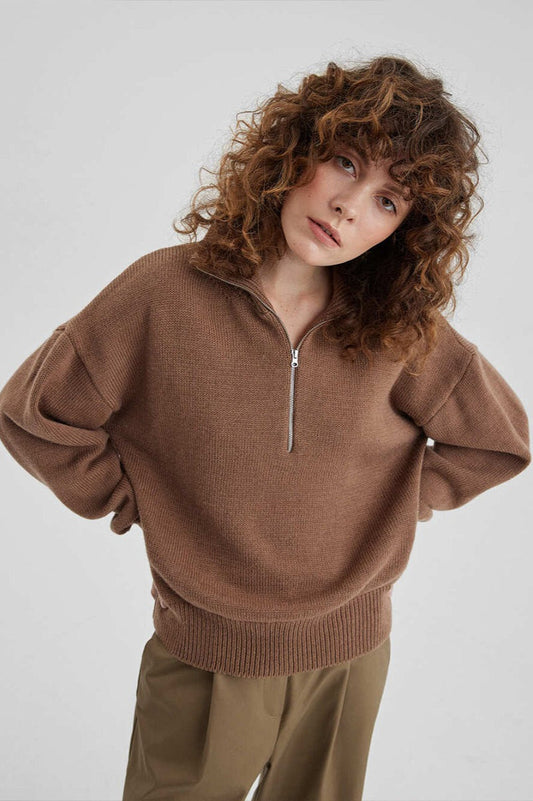 Cozy Half Zip Knit Sweater