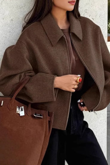 Casual Lapel Zip Jacket