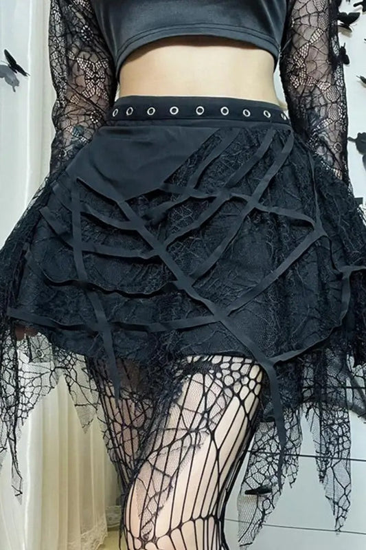 Halloween Spiderweb Tassel Skirt