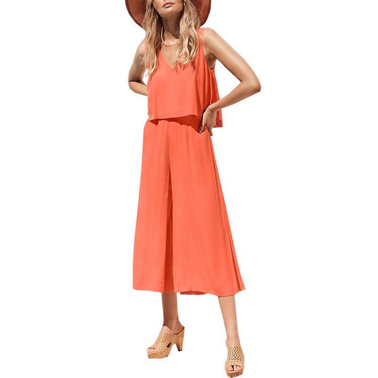 Sleeveless loose casual jumpsuit - Trendha