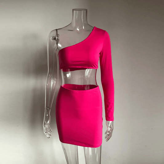 Sexy nightclub bag hip dress - Trendha