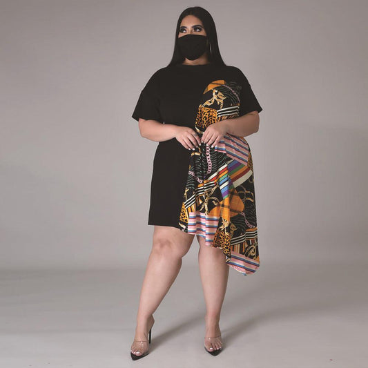 New Fashion Digital Printing Casual Irregular Skirt - Trendha