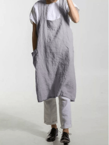 Women Dress Plus Size Autumn Winter Sleeveless Pockets Strap Dress - Trendha