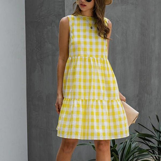 Plaid loose women's dress - Trendha