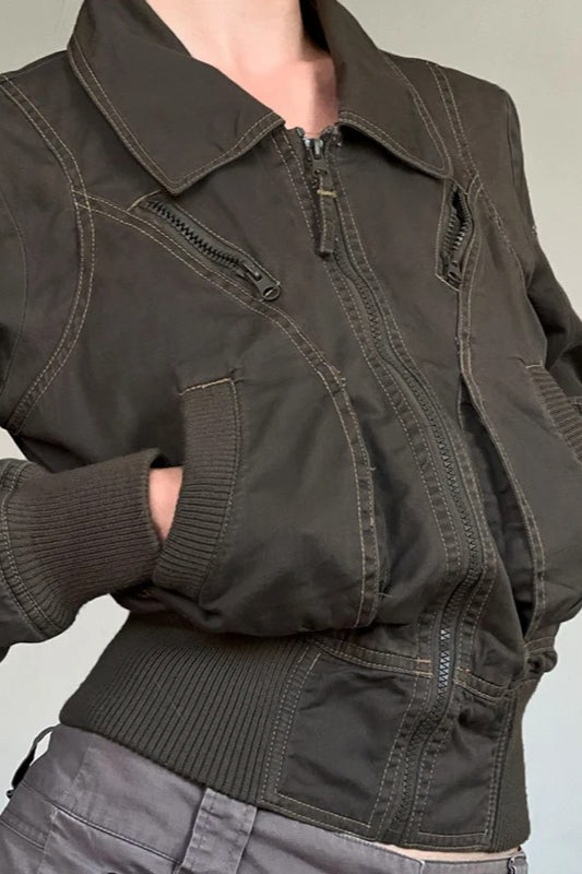 Vintage Pockets Bomber Jacket