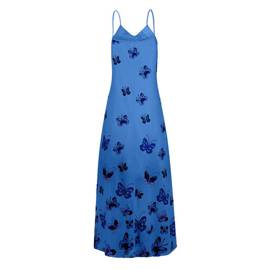 Butterfly print waistband dress - Trendha