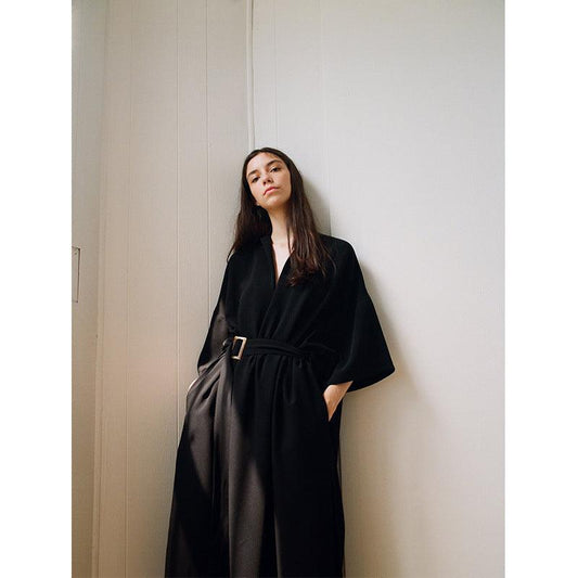 Lace waist mid-length dress