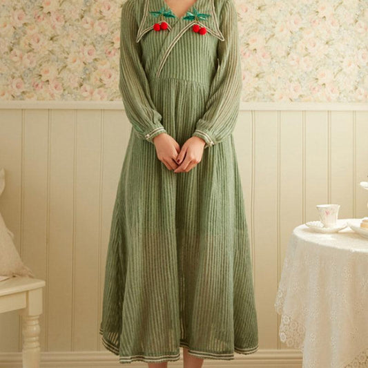 Avocado Green Light Luxury Ladies Dress Fall - Trendha