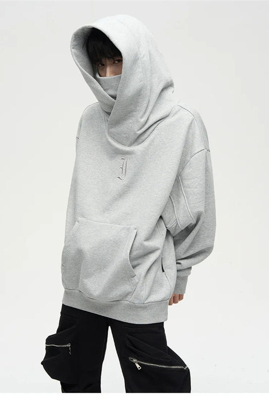 Embroidered Turtleneck Fleece Hoodie
