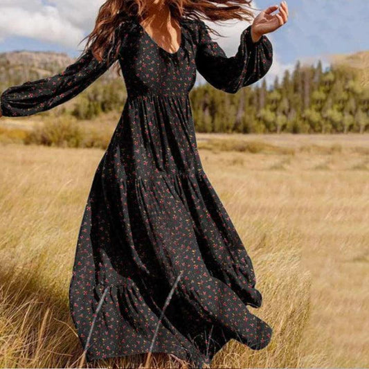 Ruffled Fashion Casual Floral Plus Size Dress - Trendha