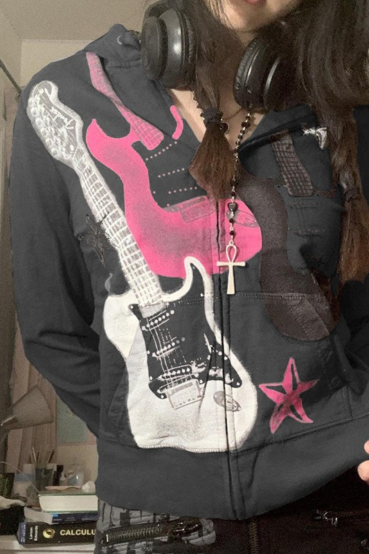 Electric Guitar Print Hoodie