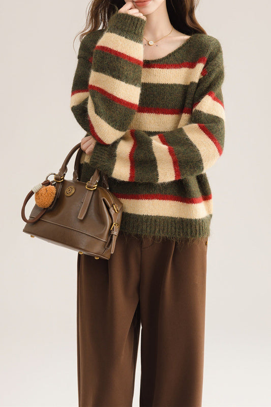 Crew Neck Colorblock Sweater