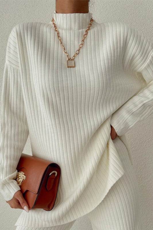 Chic High Neck Knit Sweater