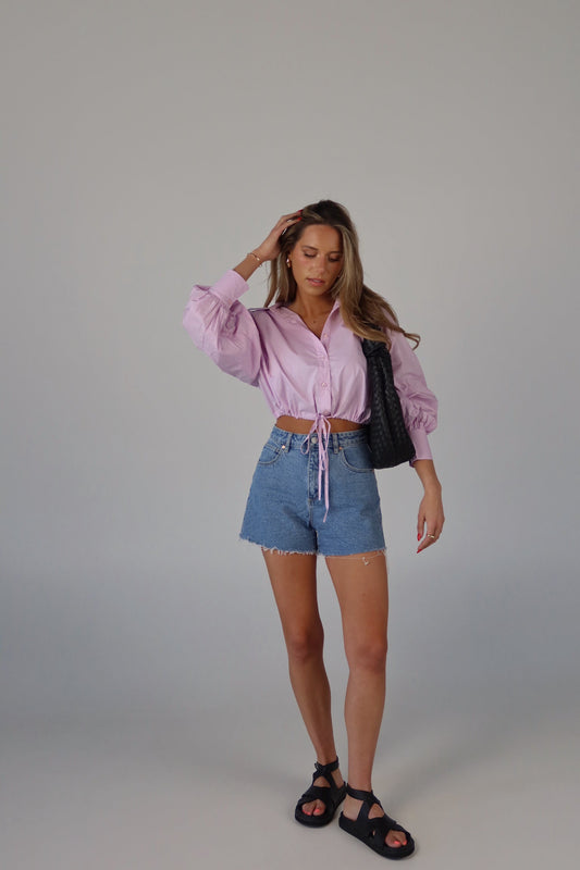 SALE :Danny Drawstring Button Down