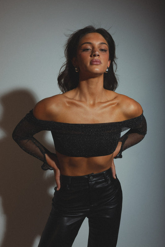 Elena Shimmering Crop Top
