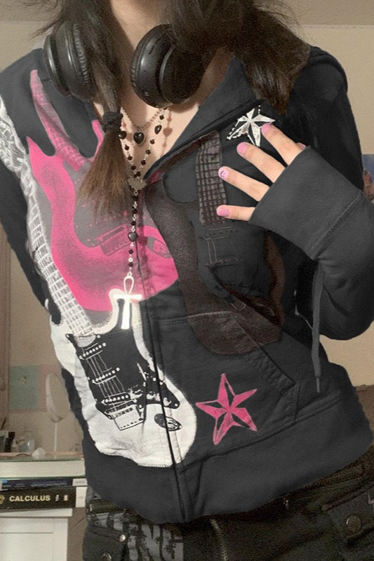 Electric Guitar Print Hoodie