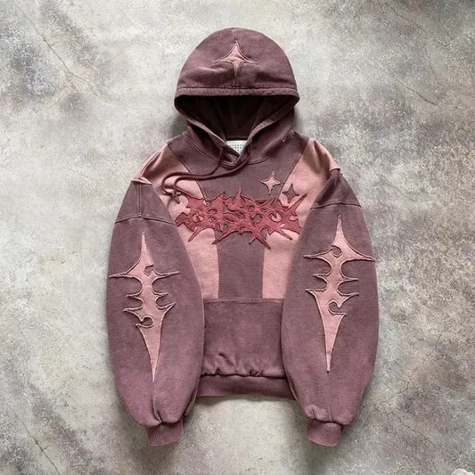 Star Patchwork Oversized Hoodie