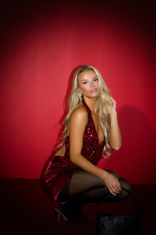 Sparkling Cranberry Halter Top