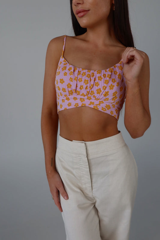 SALE :Cassie Floral Crop Top