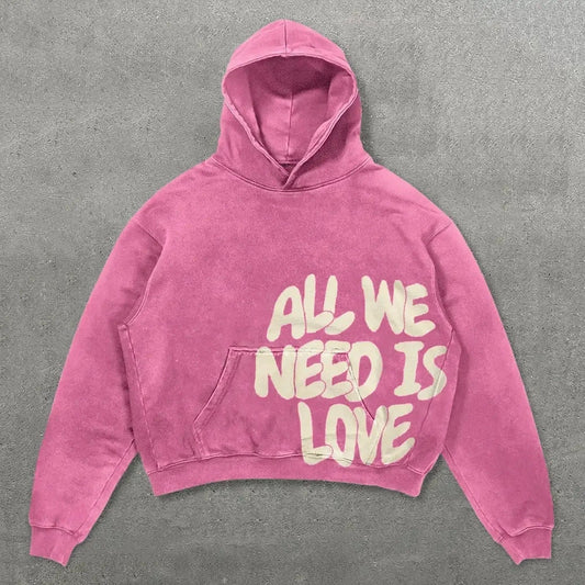 Letter Print Oversized Streetwear Hoodie