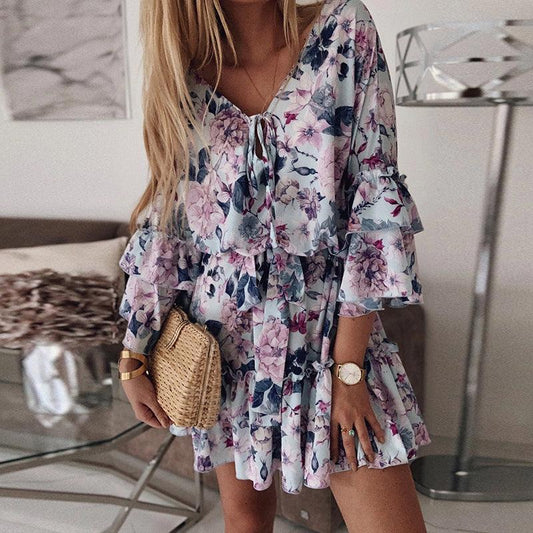 Women's long sleeve floral dress - Trendha