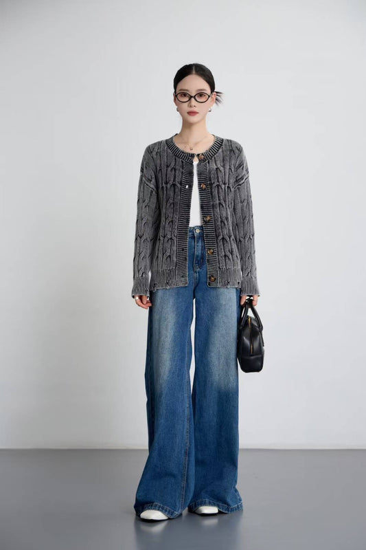 Vintage Cable Knit Crewneck Sweater