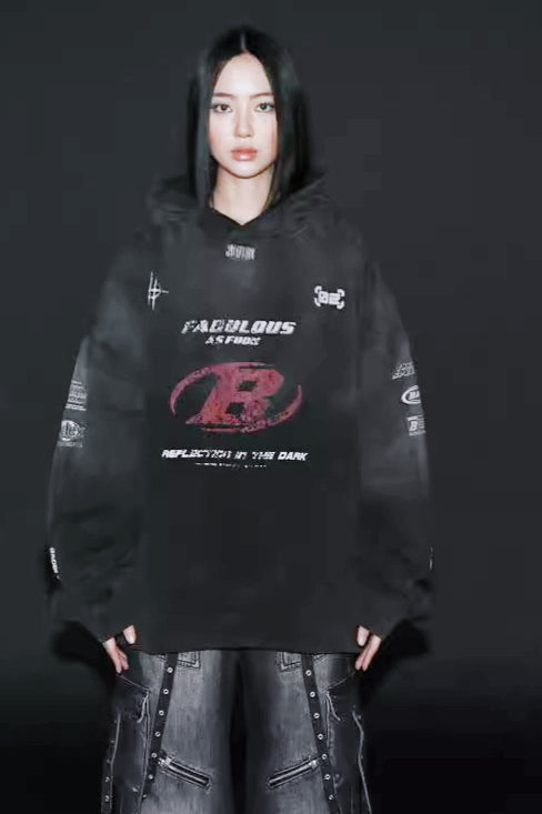 Tie-Dye Print Pullover Hoodie