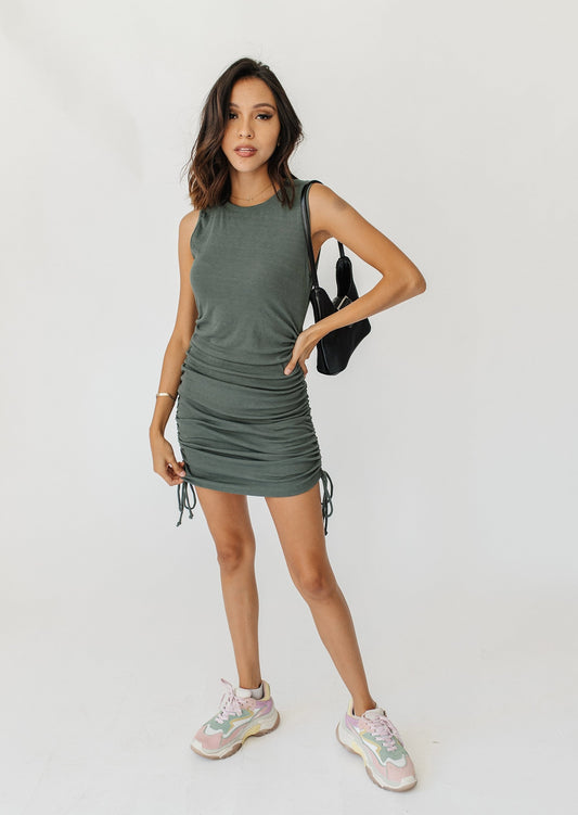 Off Duty Model Mini Dress// Teal