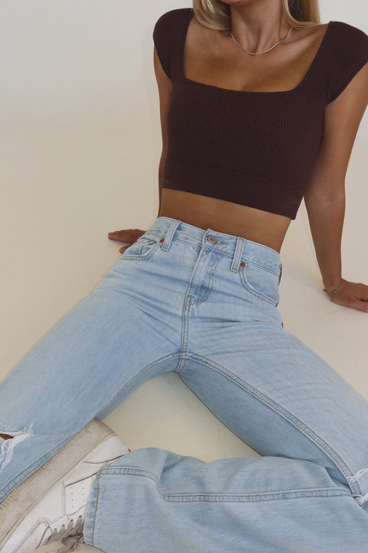 SALE :Espresso Knit Short Sleeve