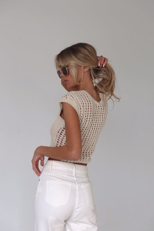 Lianna Crochet Knit Reversible Top