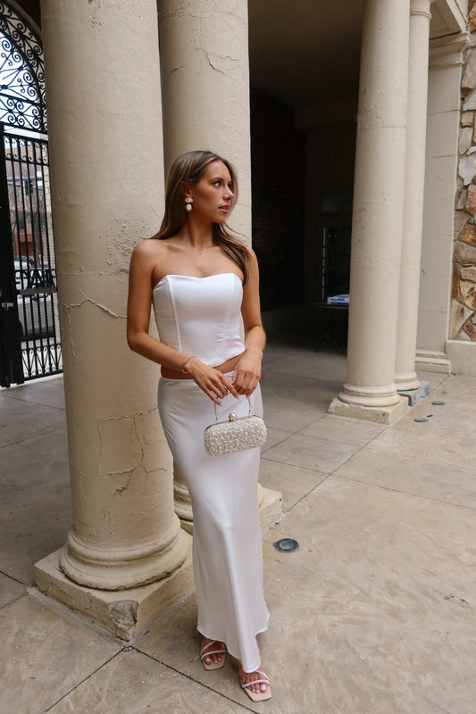 Lavalle Satin Corset Top and Skirt Set