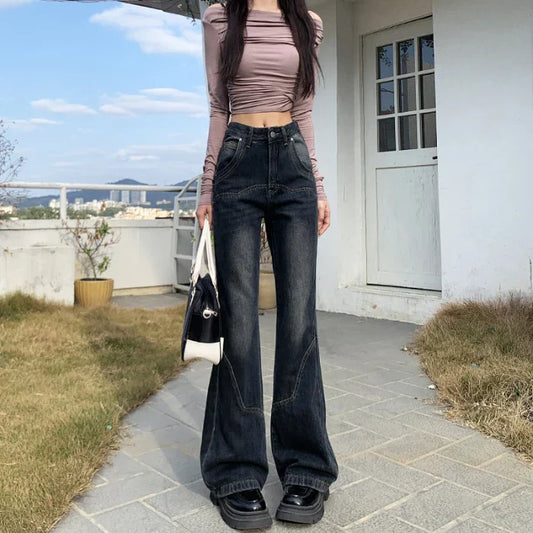 Pantalones Vaqueros Mujeres 2025 Nuevo Sentido Suelta Delgada Acampanados Jeans