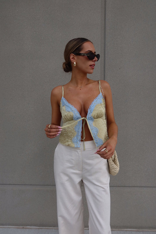 Brieanna Lace Trim Tank Top