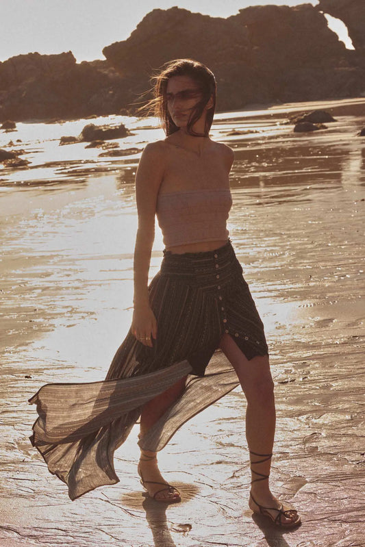 Totally Tubular Ribbed Knit Bandeau Tube Top