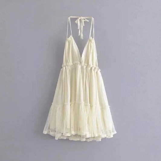 FashionSierra - 2025 Summer Deep V Sexy Beach Holiday Casual Boho Dress