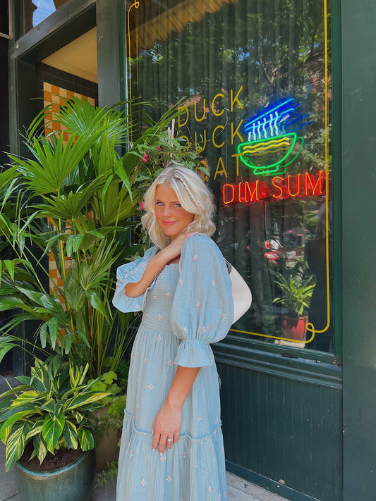 Lillies Love Midi Dress // Sky *RESTOCKED*