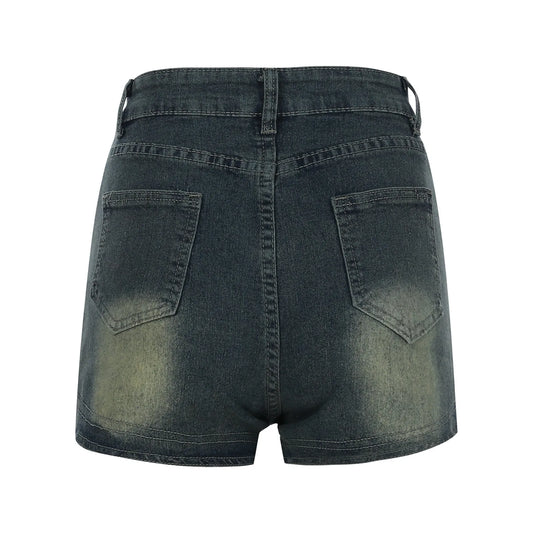 Fashion Ripped Denim Shorts Woman 2025 New High Waist Summer Femme Slim Shorts