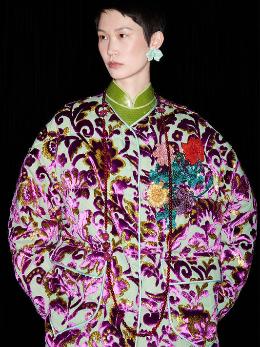 M essential Mackay designer Barcelona colourful iron-embroidered jacket dress set- four.