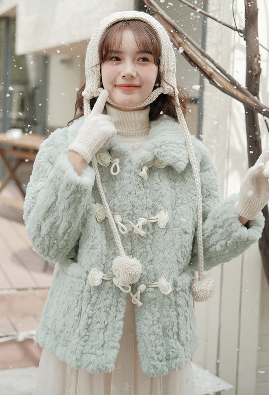 Little Rose Toggle Fur Coat (3 Colors)