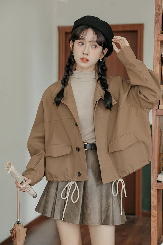 Cropped Worker Utility Jacket (2 Colors)