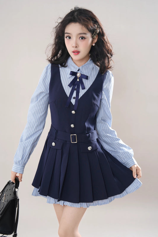 Little Academy Dress & Jacket Set (Navy)