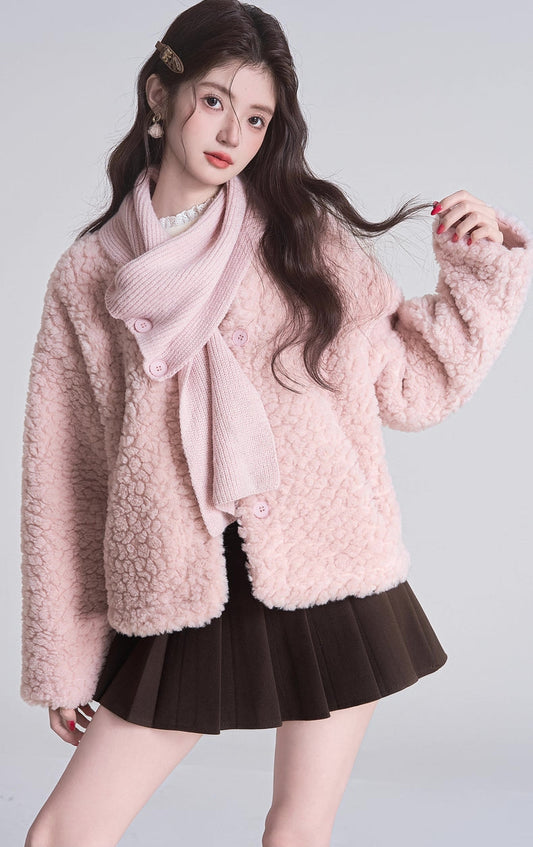 Sherpa Scarf Jacket (2 Colors)