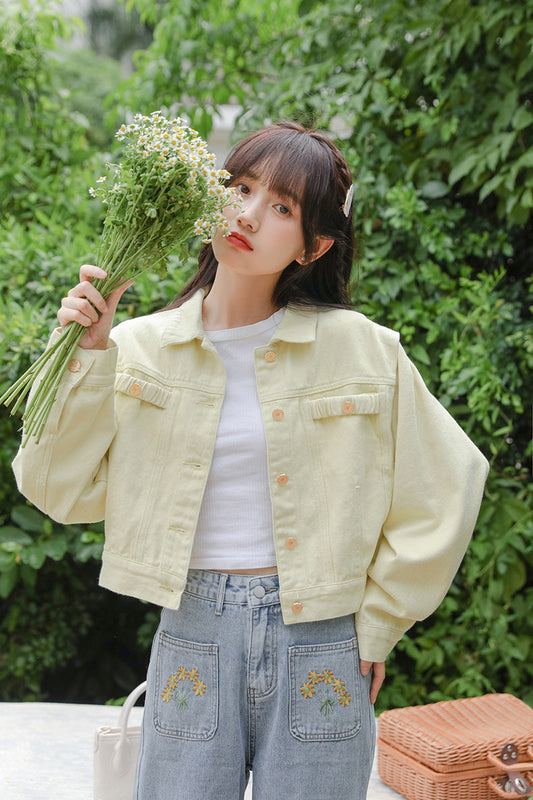 Sunny Days Denim Jacket (Yellow)