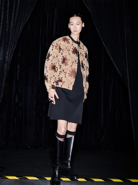 M essential Mackay designer Drop-coffee jacquard puffer jacket - apere.