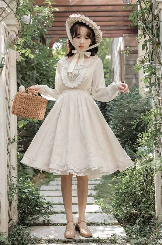 Garden Fairy Petticoat Dress (Cream)