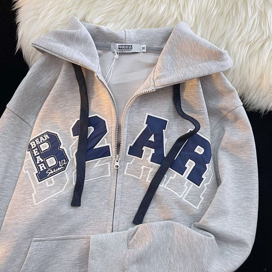 Letter Printed Hip Hop Versatile Couple Jacket