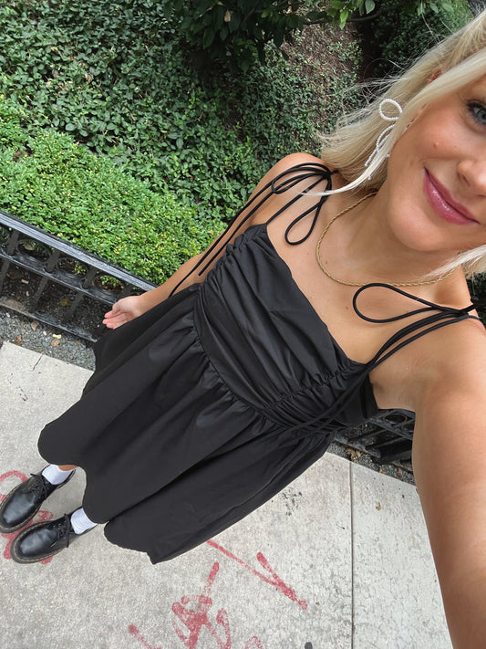 Angel Wings Mini Dress // Black