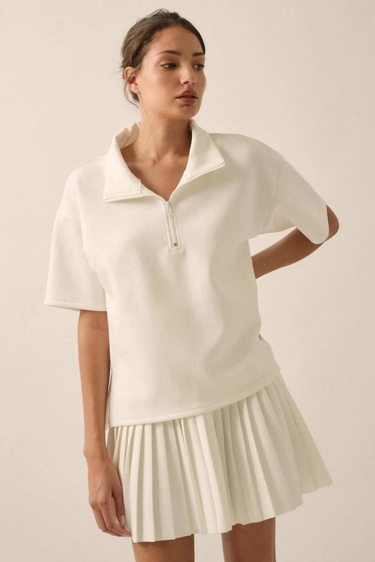 Premium Scuba Quarter-Zip Polo Top - ShopPromesa