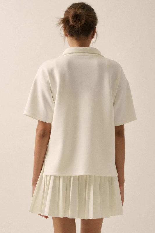 Premium Scuba Quarter-Zip Polo Top