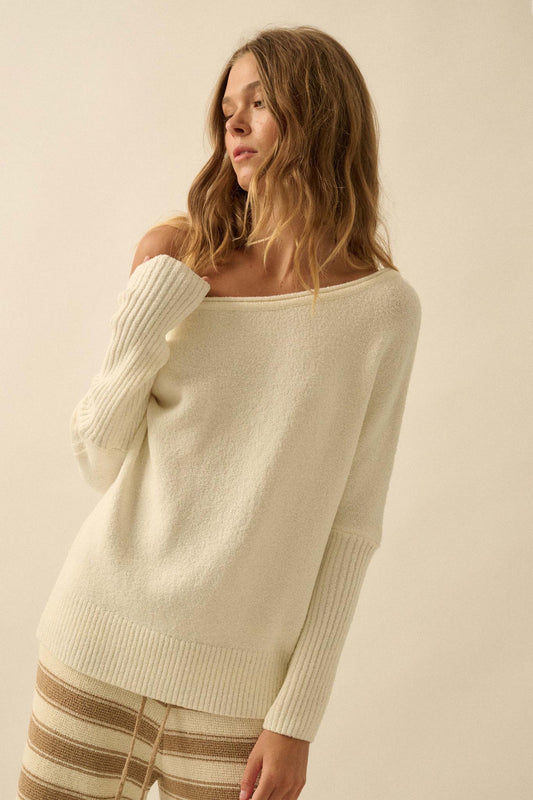 Promise the Label Textured One-Shoulder Sweater - ShopPromesa